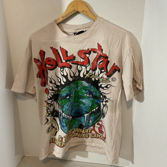 Hellstar Sounds Like Heaven T-Shirt in Cream Size Medium - Picture 7 of 7